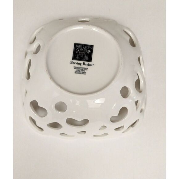 Tabletops Gallery Serving Baskets/Bowls High Fired Porcelain Set Of 2 Oven Safe - Picture 4 of 9